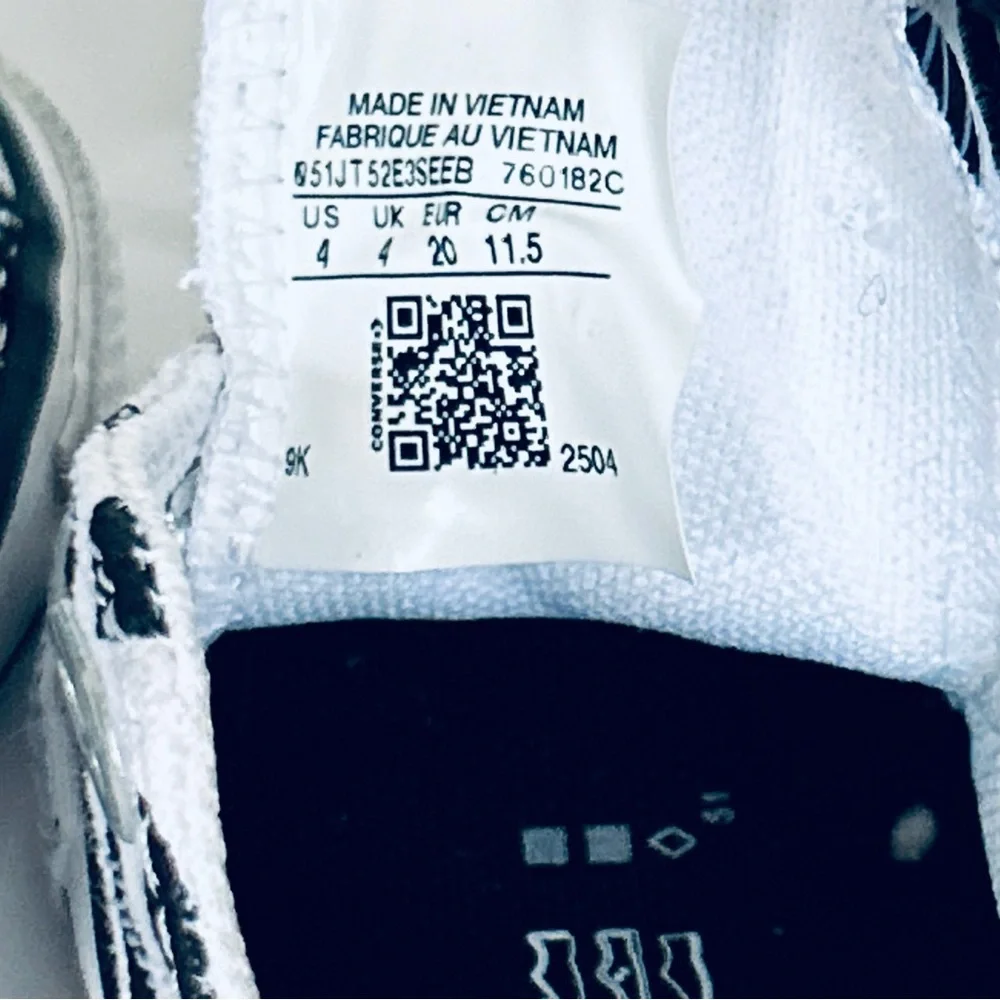 EUC Designer Converse Kids Sneakers Monochrome Girly Black and White with Hearts